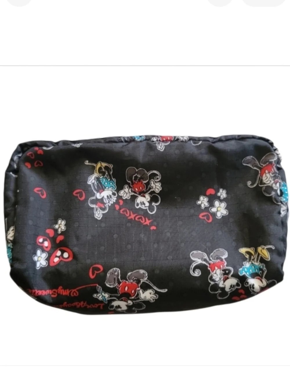 Disney Store × Lesportsac Mickey & Minnie Mouse Makeup Pouch Bag Hearts Love